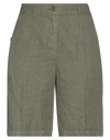 Aspesi Woman Shorts & Bermuda Shorts Military Green Size 6 Linen