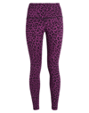 Nike High Waisted Leopard Print Maternity Leggings In Mauve