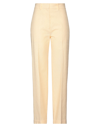 JOSEPH JOSEPH WOMAN PANTS LIGHT YELLOW SIZE 12 COTTON, POLYESTER