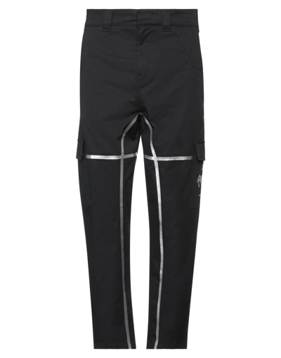 FERRARI FERRARI MAN PANTS BLACK SIZE M COTTON, ELASTANE