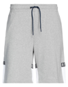 Bikkembergs Man Shorts & Bermuda Shorts Grey Size L Cotton, Polyester