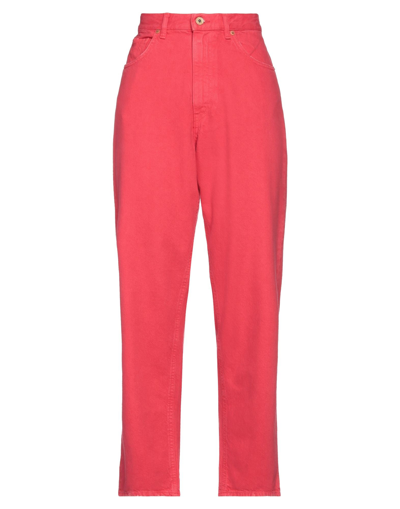 Pence Woman Pants Coral Size 31 Cotton In Red