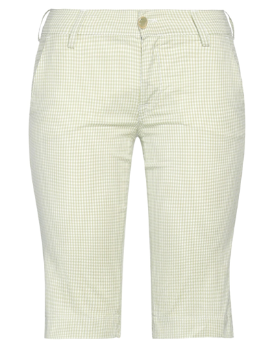 Jacob Cohёn Woman Shorts & Bermuda Shorts Green Size 27 Cotton, Polyamide, Elastane