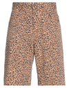 Amish Leopard-print Denim Shorts In Beige