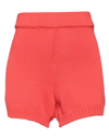 Vicolo Woman Shorts & Bermuda Shorts Coral Size Onesize Cotton, Polyamide In Red