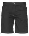 Bikkembergs Man Shorts & Bermuda Shorts Black Size 31 Cotton, Elastane