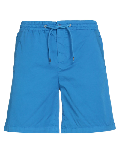 Bikkembergs Man Shorts & Bermuda Shorts Azure Size 40 Cotton, Elastane In Blue