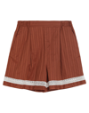 Space Simona Corsellini Simona Corsellini Woman Shorts & Bermuda Shorts Brown Size 4 Cotton In Brown