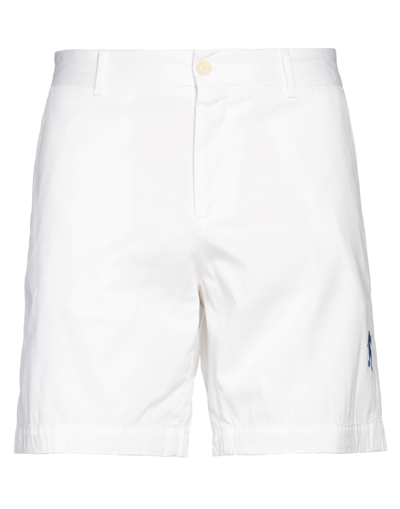 Bikkembergs Man Shorts & Bermuda Shorts White Size 38 Cotton, Elastane