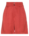 Berwich Woman Shorts & Bermuda Shorts Rust Size 8 Viscose In Red