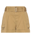Dondup Woman Shorts & Bermuda Shorts Khaki Size 8 Cotton In Beige