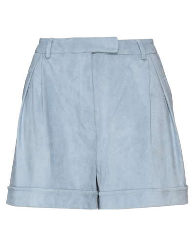 Manila Grace Woman Shorts & Bermuda Shorts Sky Blue Size 8 Polyester, Elastane