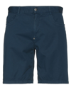 Bikkembergs Man Shorts & Bermuda Shorts Midnight Blue Size 33 Cotton, Linen, Elastane