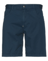 Bikkembergs Man Shorts & Bermuda Shorts Midnight Blue Size 31 Cotton, Linen, Elastane In Blue