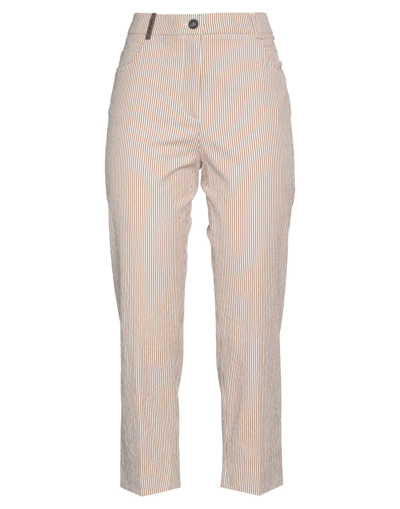 Peserico Cropped Pants In Brown
