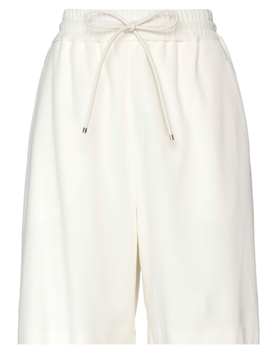 Max Mara Woman Shorts & Bermuda Shorts Ivory Size 8 Cotton In White