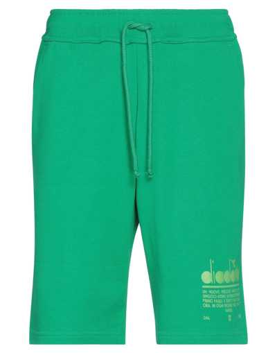 Diadora Man Shorts & Bermuda Shorts Green Size S Organic Cotton In Green