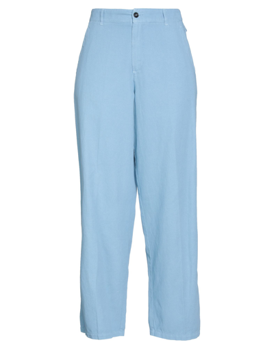 PENCE PENCE WOMAN PANTS SKY BLUE SIZE 10 COTTON, LINEN