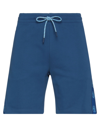 Bikkembergs Man Shorts & Bermuda Shorts Midnight Blue Size L Cotton, Polyester