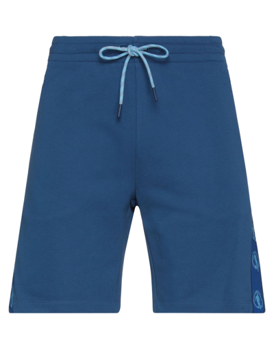 Bikkembergs Man Shorts & Bermuda Shorts Midnight Blue Size L Cotton, Polyester