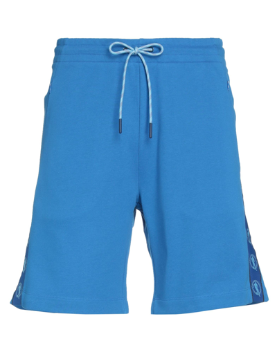 Bikkembergs Man Shorts & Bermuda Shorts Azure Size L Cotton, Polyester In Blue