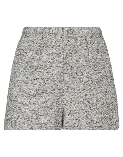Iro Woman Shorts & Bermuda Shorts Grey Size 8 Acrylic, Cotton, Polyamide, Metallic Polyester, Lycra