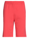 Msgm Man Shorts & Bermuda Shorts Coral Size S Cotton In Red