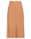 Merci .., Woman Midi Skirt Orange Size 6 Viscose In Beige