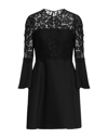Valentino Garavani Woman Mini Dress Black Size 6 Virgin Wool, Silk, Viscose, Cotton, Polyamide In Black