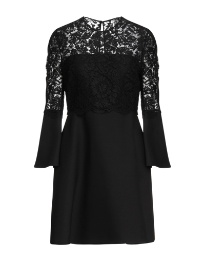 Valentino Garavani Woman Mini Dress Black Size 6 Virgin Wool, Silk, Viscose, Cotton, Polyamide