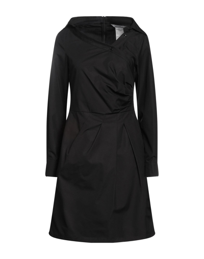 Max Mara Squaw Cotton Mini-dress In Black