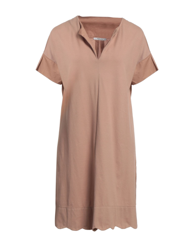 Kangra Cashmere Short Dresses In Brown