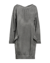 MANILA GRACE MANILA GRACE WOMAN MINI DRESS GREY SIZE M VISCOSE, COTTON, POLYAMIDE, POLYESTER