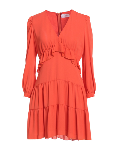 Soallure Short Dresses In Orange