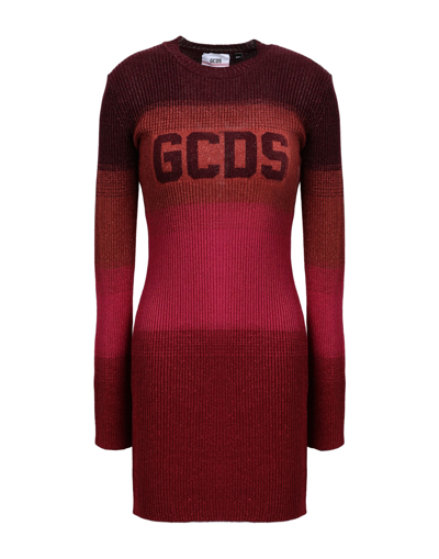 GCDS GCDS WOMAN MINI DRESS FUCHSIA SIZE M VISCOSE, METALLIC FIBER, POLYESTER, POLYAMIDE