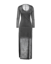 DIMORA DIMORA WOMAN MAXI DRESS GREY SIZE 6 VISCOSE, POLYAMIDE, POLYESTER