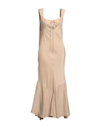 Sportmax Long-length Sleeveless Dress In Beige