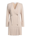 Soallure Short Dresses In Beige