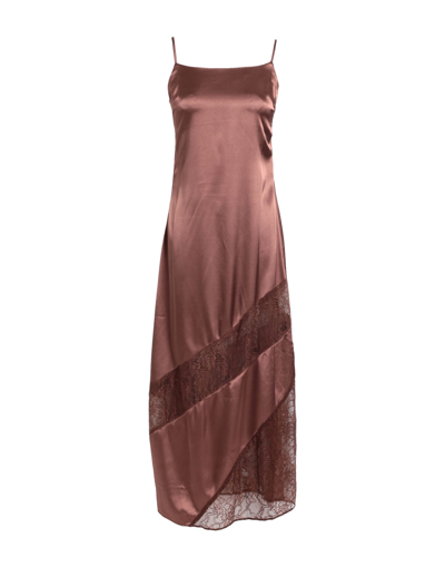 Topshop Long Dresses In Brown