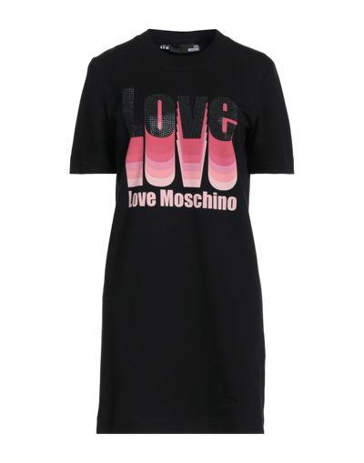 Love Moschino Short Dresses In Black