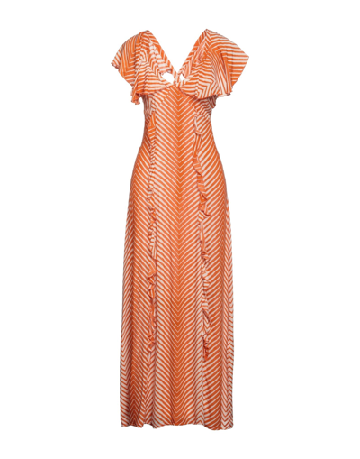 Soallure Long Dresses In Orange