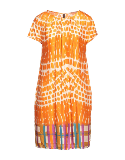 Manila Grace Short Dresses In Orange