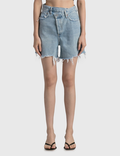 Agolde Criss Cross Short In Blue