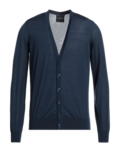 Giorgio Armani Cardigans In Slate Blue