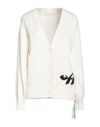 Off-white Woman Cardigan Ivory Size 8 Cotton, Polyamide
