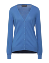 TRU TRUSSARDI TRU TRUSSARDI WOMAN CARDIGAN BLUE SIZE M COTTON