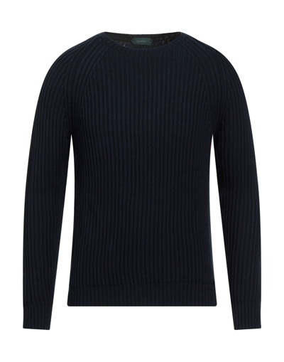 Zanone Sweaters In Dark Blue