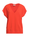 Momoní Woman Sweater Orange Size L Viscose, Polyester
