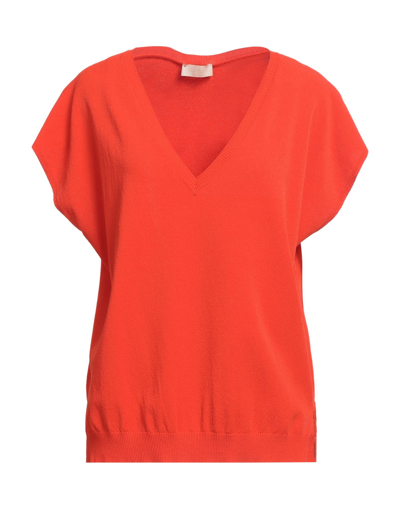 Momoní Woman Sweater Orange Size L Viscose, Polyester