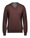 Canali Sweaters In Brown